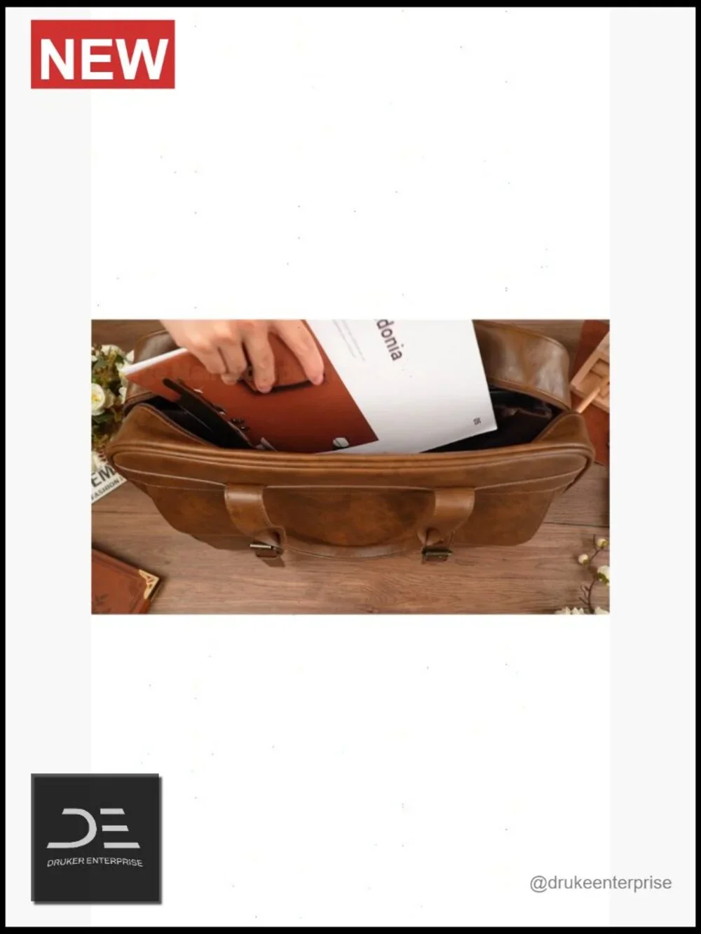 Vintage Leather Messenger Bag for Men 16